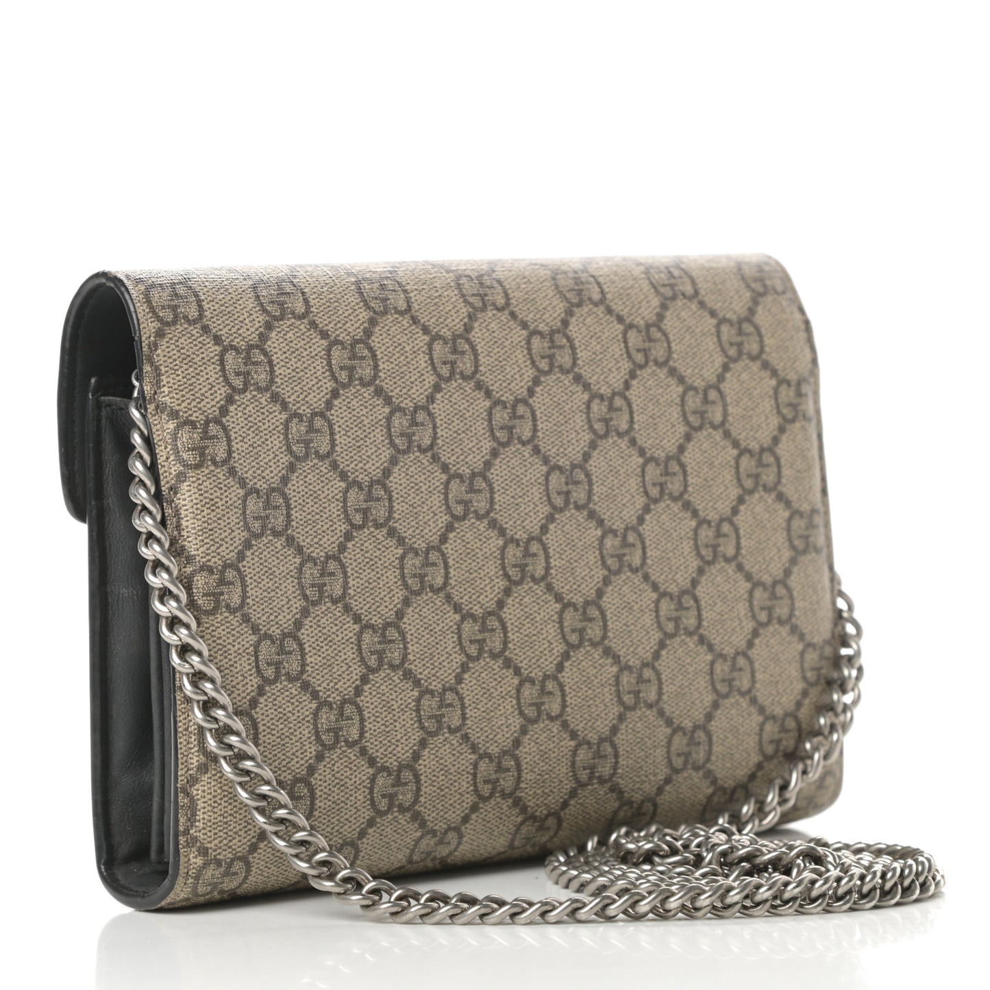 GG Supreme Monogram Mini Dionysus Chain Wallet Beige Black