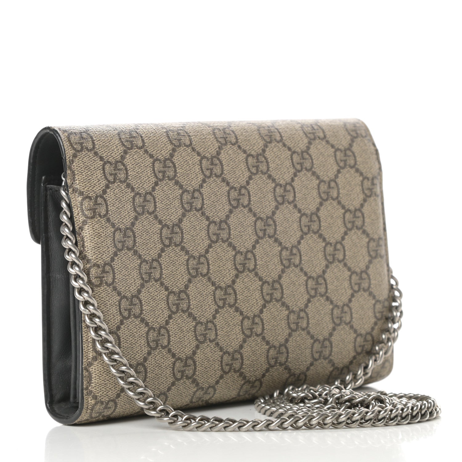 Gucci GG Supreme Monogram Mini Dionysus Chain Wallet Beige Black 3 of 17