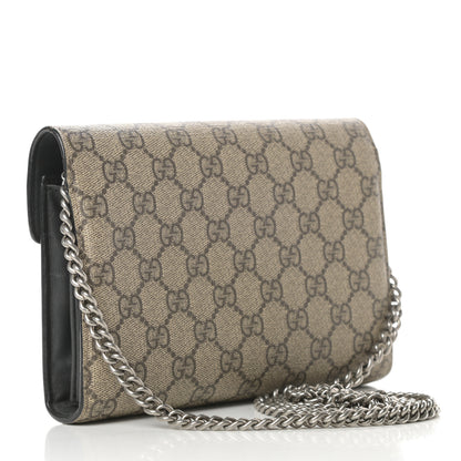 Gucci GG Supreme Monogram Mini Dionysus Chain Wallet Beige Black 3 of 17