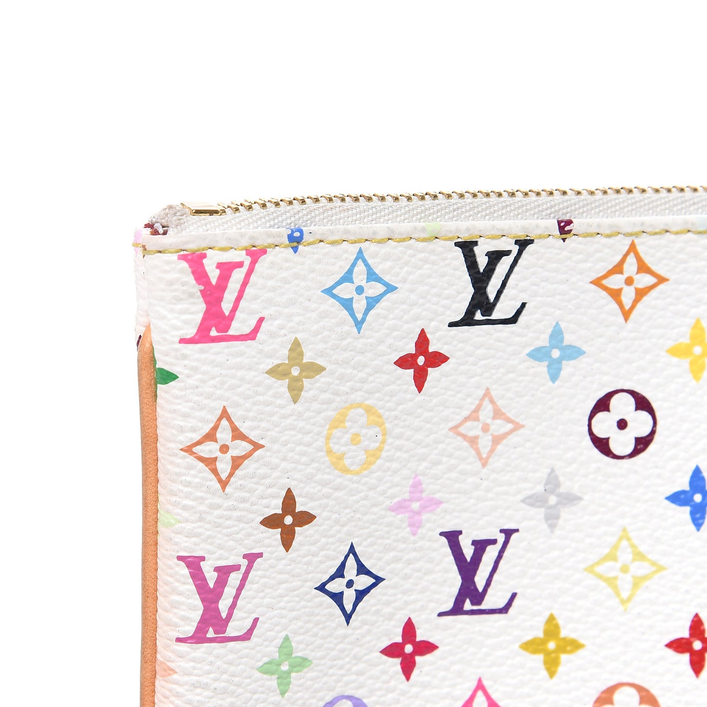 Monogram Multicolor Pochette Plate GM White
