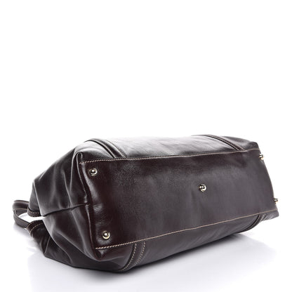 Gucci Calfskin Medium Britt Tote Dark Brown 4 of 7