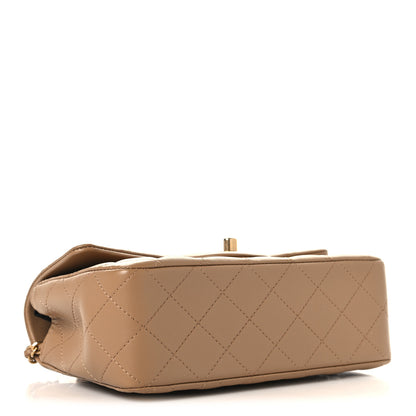 Chanel Lambskin Quilted Mini Metal Top Handle Rectangular Flap Beige 4 of 10