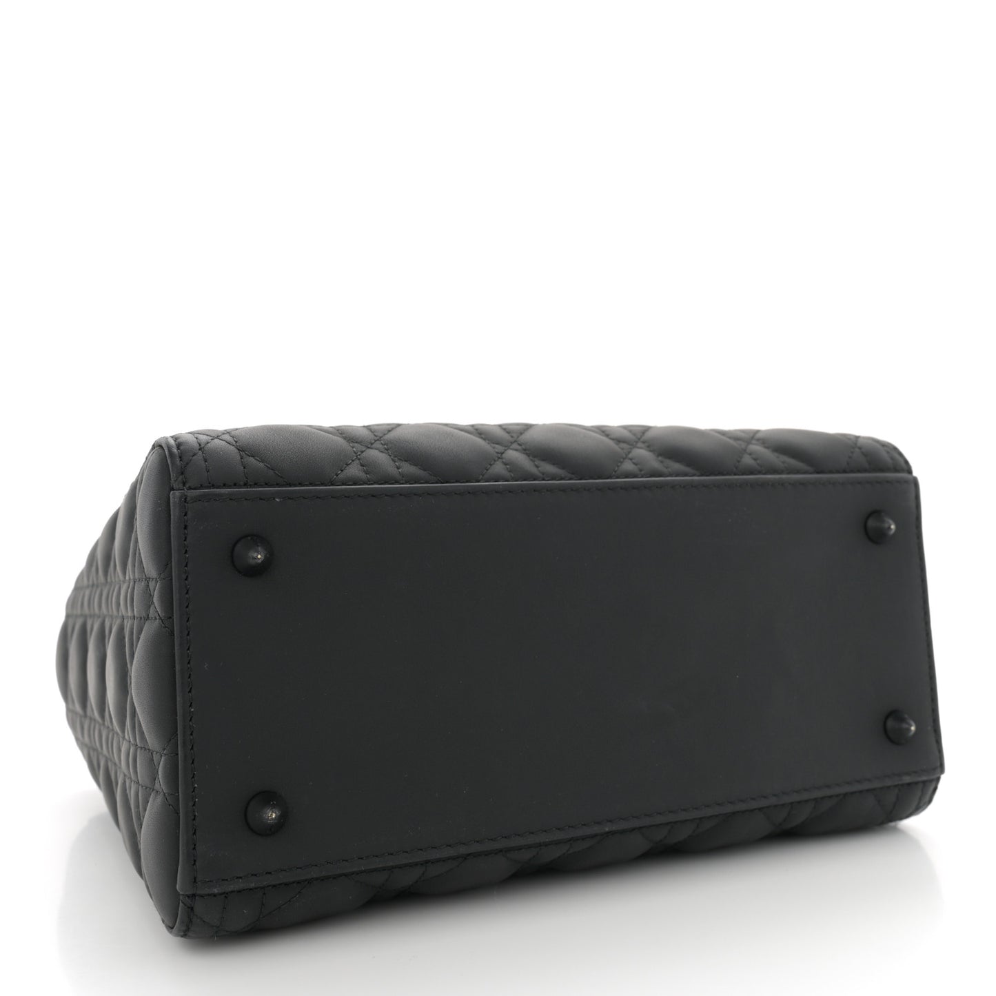 Ultra Matte Calfskin Cannage Medium Lady Dior Black