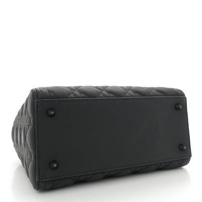 Christian Dior Ultra Matte Calfskin Cannage Medium Lady Dior Black 3 of 14