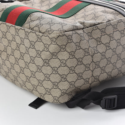 Gucci Soft GG Supreme Monogram Appia Calfskin Web Tote Backpack Beige Ebony Black 9 of 9