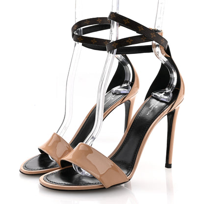 Louis Vuitton Patent Monogram Call Back Sandals 37.5 Nude 4 of 12
