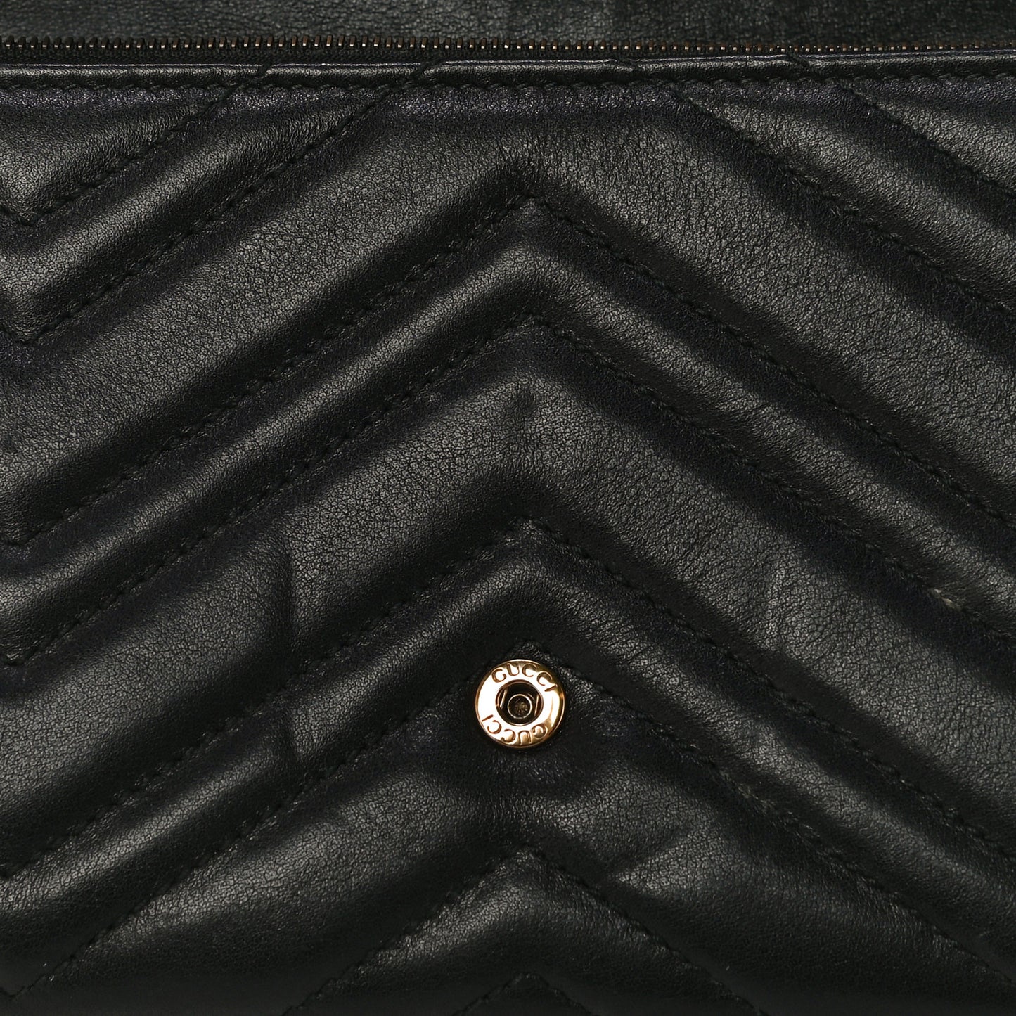 Calfskin Matelasse GG Marmont Chain Wallet Black