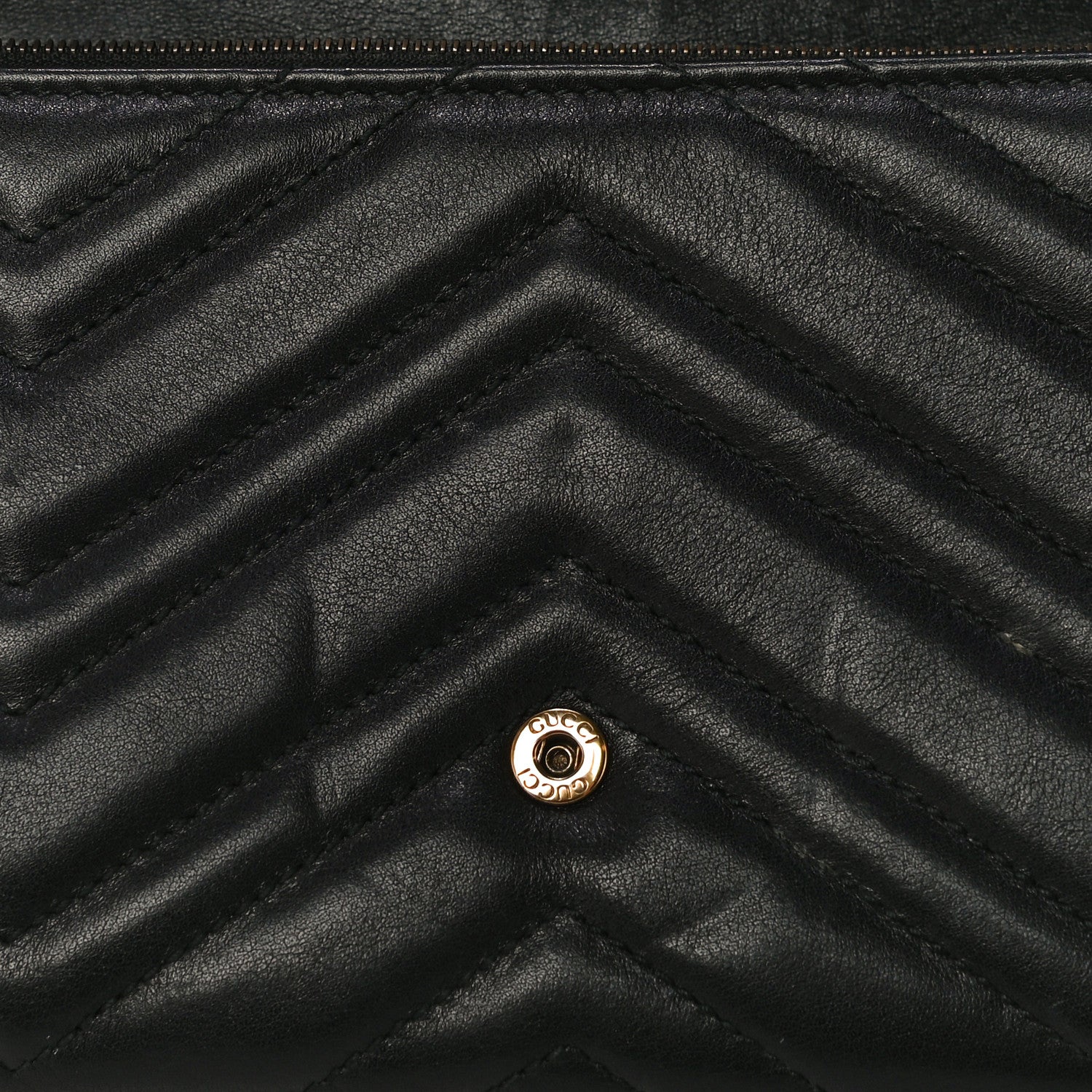 Gucci Calfskin Matelasse GG Marmont Chain Wallet Black 13 of 15