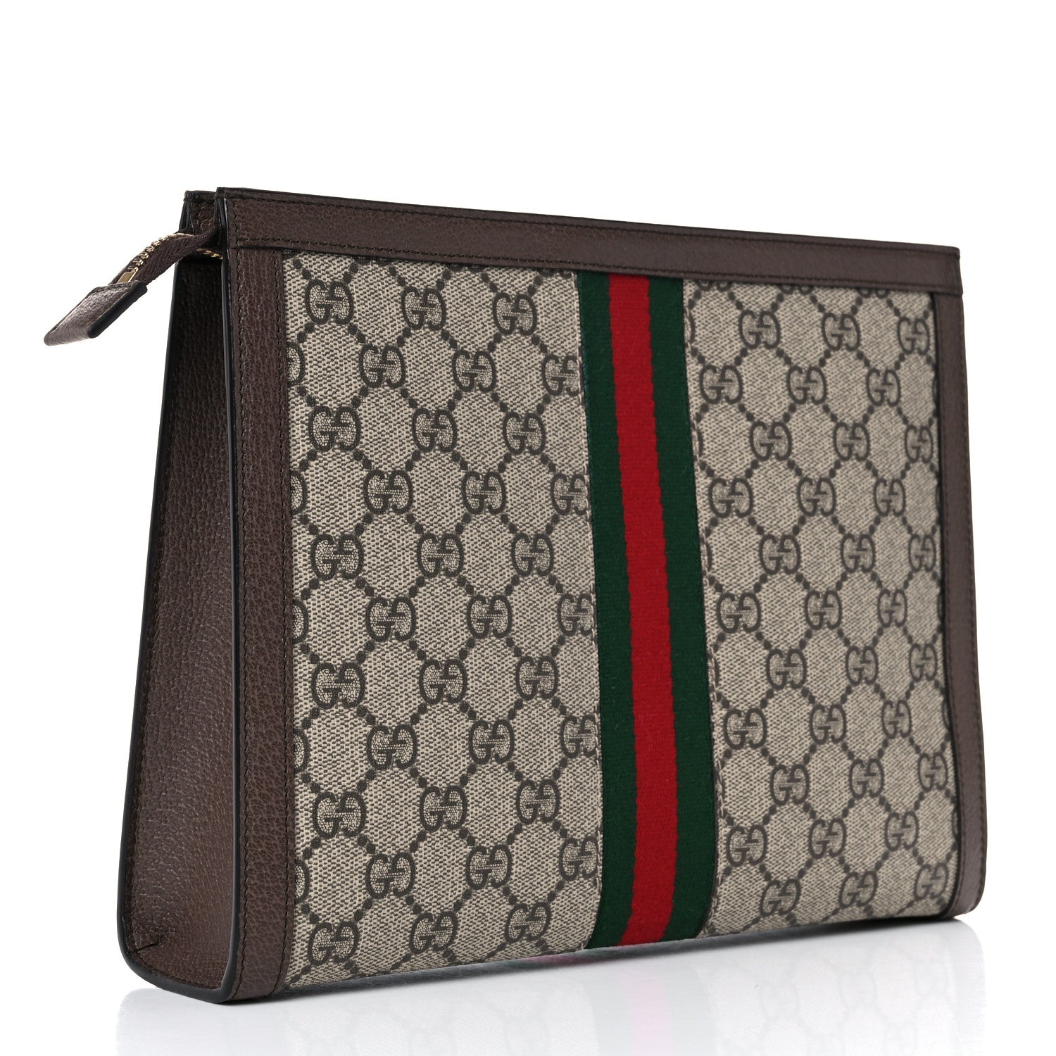 Gucci GG Supreme Monogram Web Ophidia Pouch Brown 3 of 16
