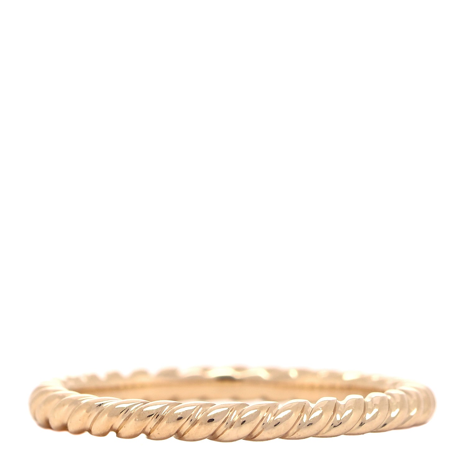 David Yurman 18K Rose Gold 2mm Cable Classics Band Ring 50 5.5 1 of 5