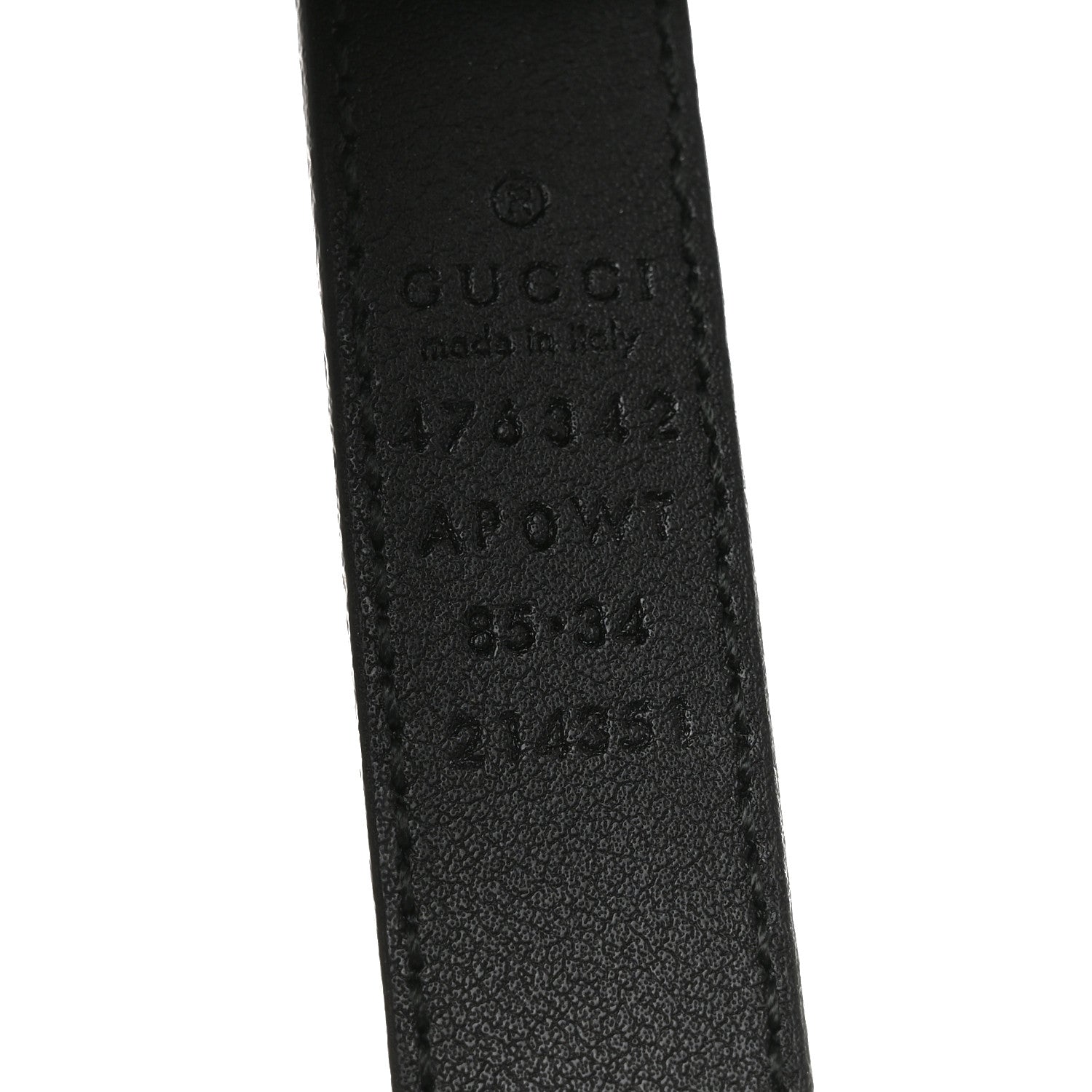 Gucci Moon Calfskin Pearl Double G 20mm Belt 85 34 Black Cream 3 of 5