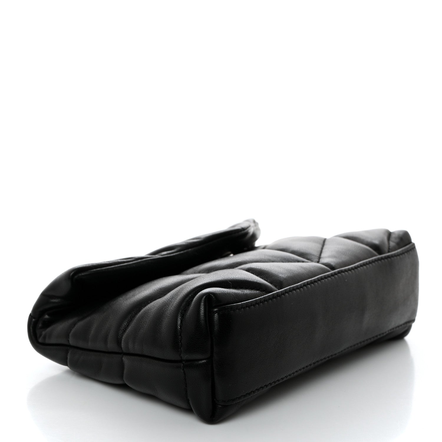 Saint Laurent Lambskin Monogram Loulou Puffer Pouch Clutch Black 5 of 8