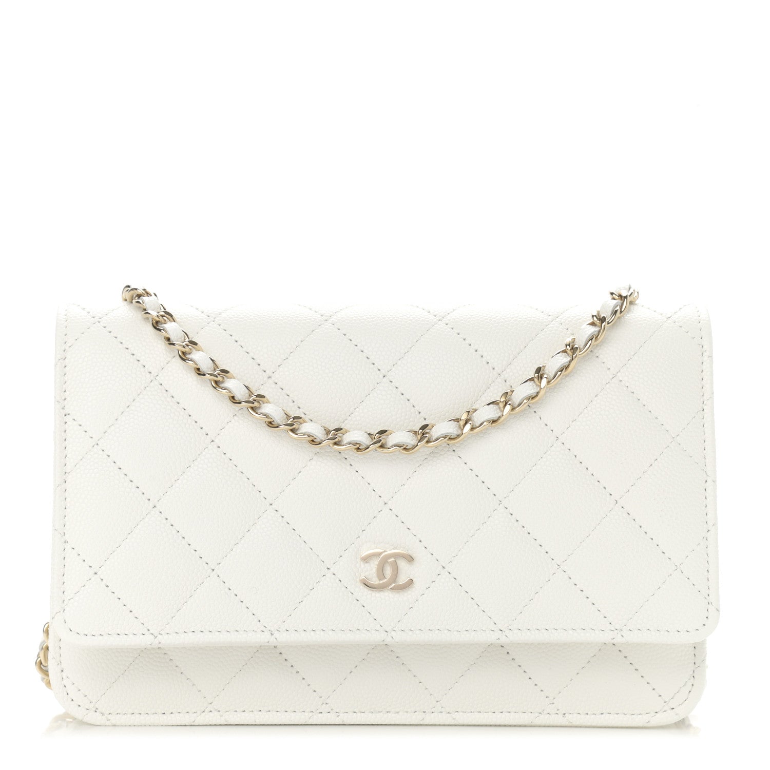 Chanel Caviar Quilted Wallet On Chain WOC White 1 of 12