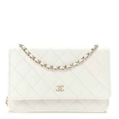 Chanel Caviar Quilted Wallet On Chain WOC White 1 of 12