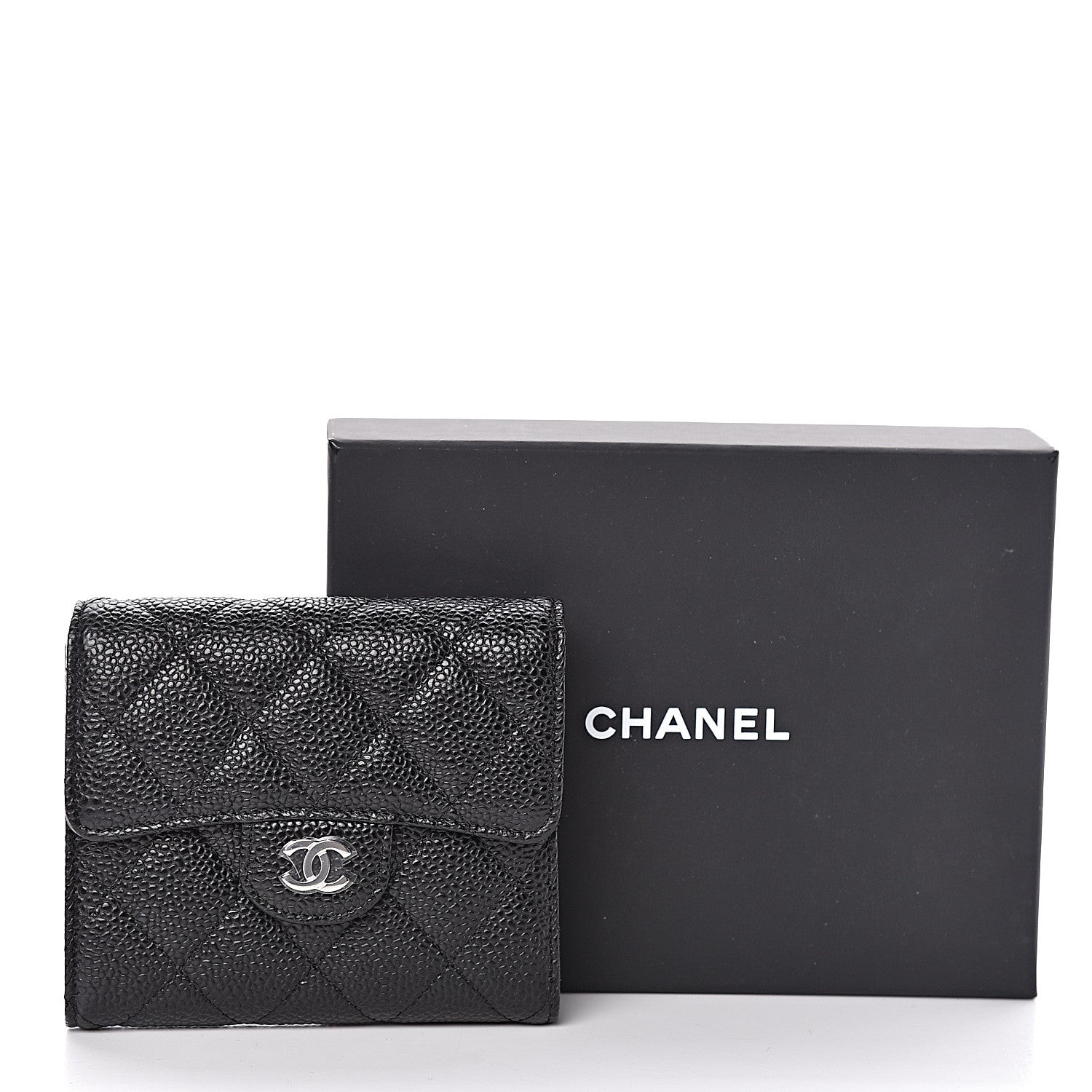 Chanel Caviar Quilted Compact Flap Wallet Black 8 of 8