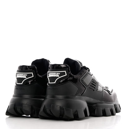 Prada Sequin Cotton Rubber Mens Cloudbust Thunder Sneakers 8 Black 4 of 14