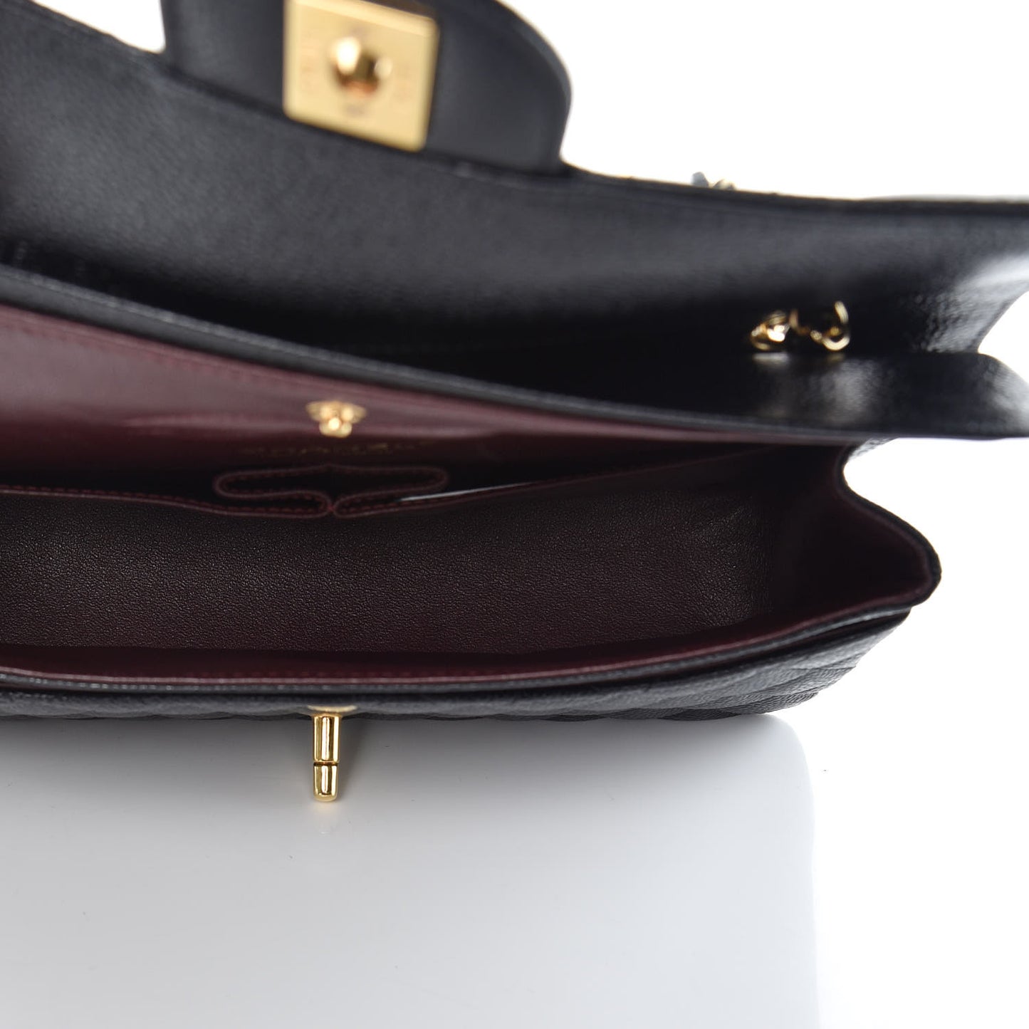 Caviar Quilted Medium Double Flap Black