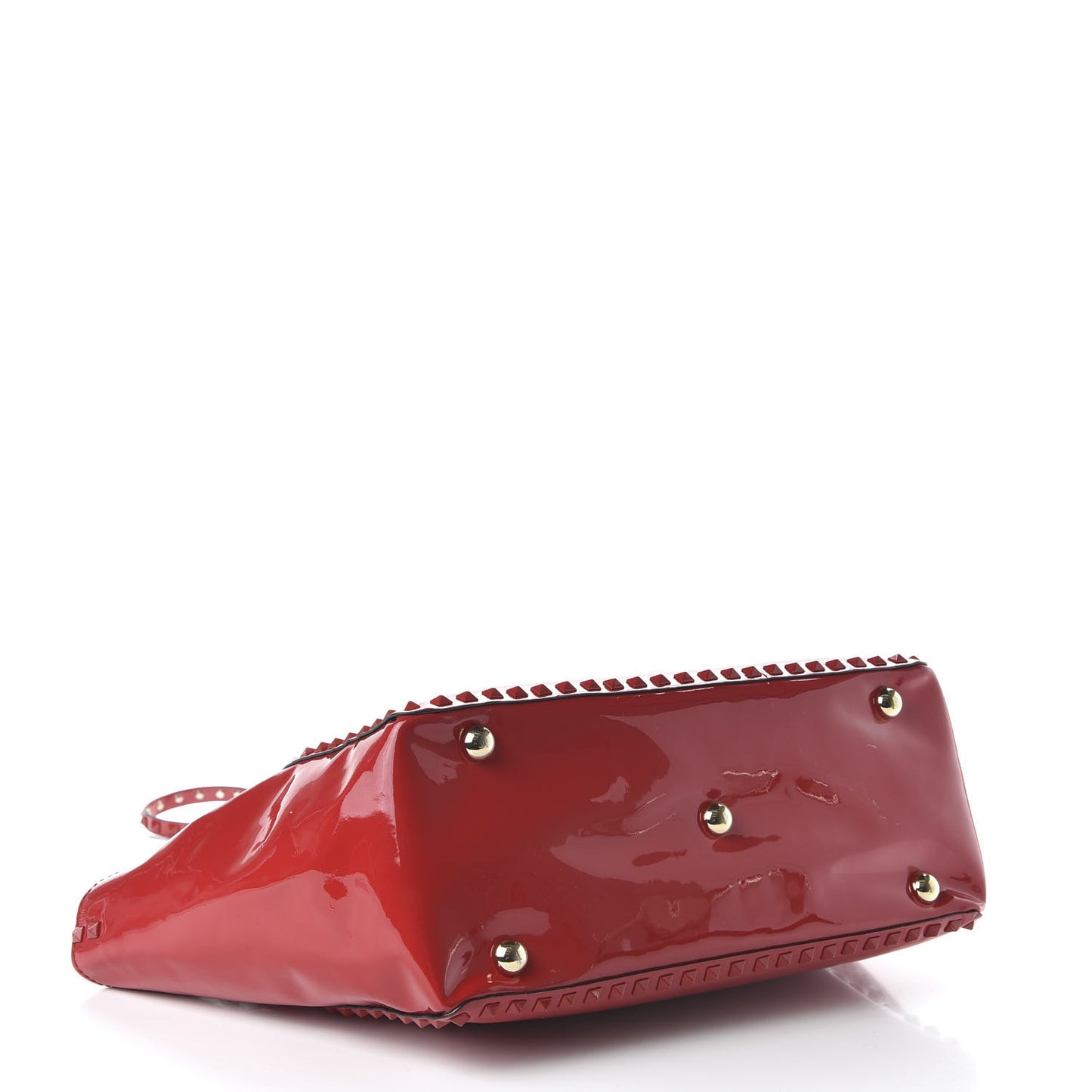 Patent Monochrome Medium Rockstud Tote Rosso Valentino