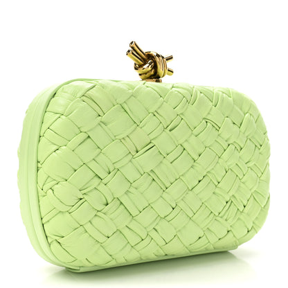 Bottega Veneta Nappa Pleated Intrecciato Knot Clutch Seafoam 3 of 11