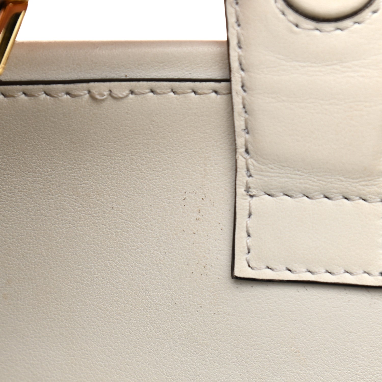Fendi Vitello Century Opaco F is Fendi Bi-Color Small Runaway Satchel White Ice Black 11 of 15