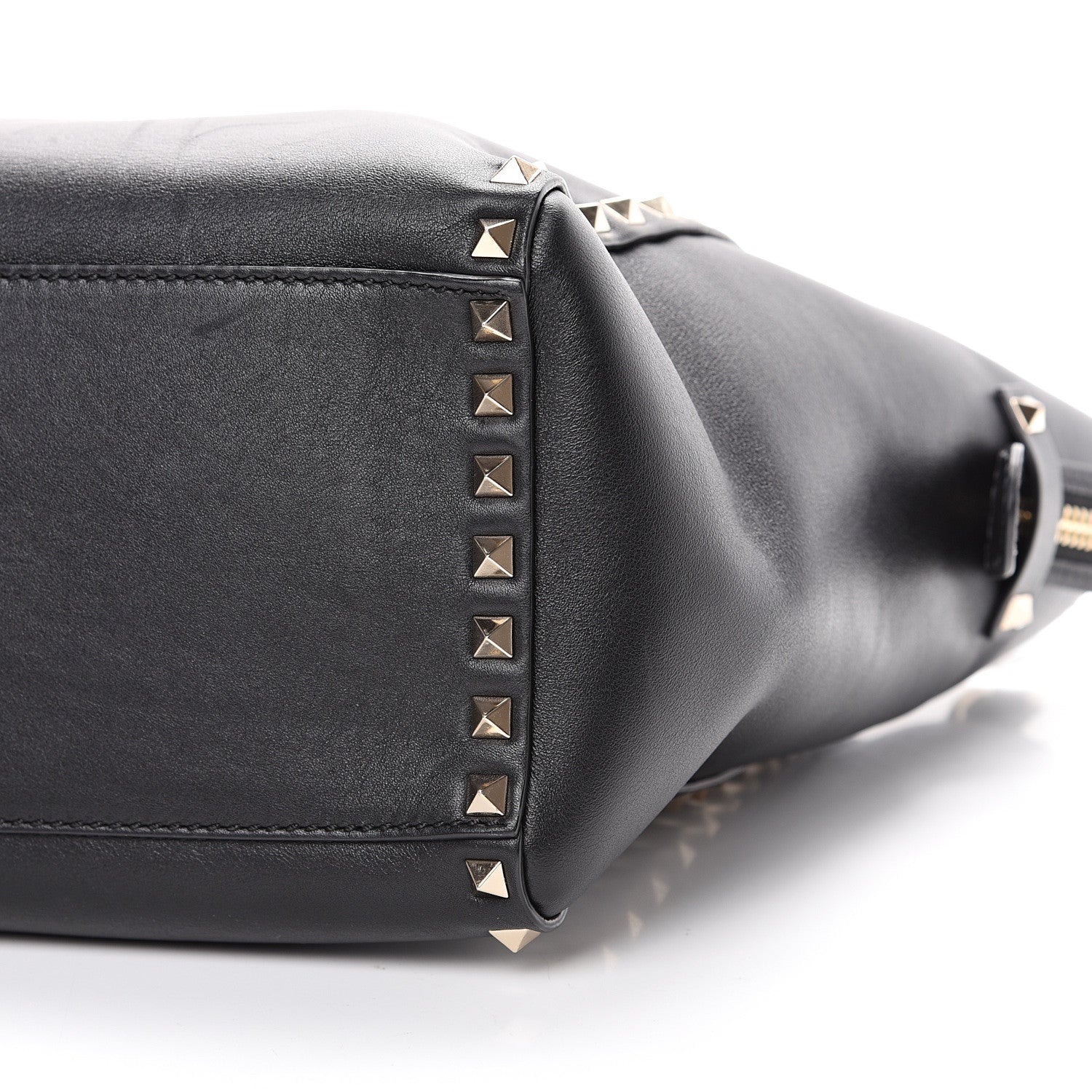 Valentino Garavani Vitello Rockstud Double Handle Tote Black 8 of 11