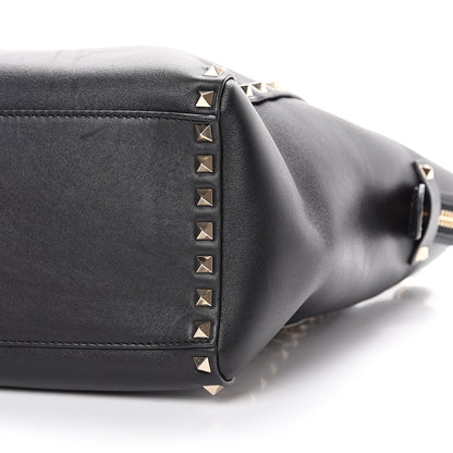 Valentino Garavani Vitello Rockstud Double Handle Tote Black 8 of 11