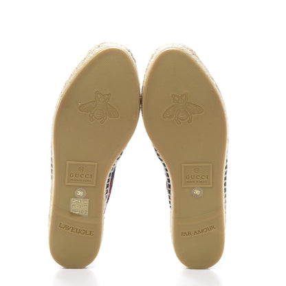 Gucci Terry Cloth GG Monogram Espadrilles 36 Blue Red 5 of 10