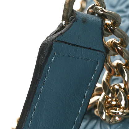 Loewe Goatskin Embossed Avenue Shoulder Bag Blue 10 of 11