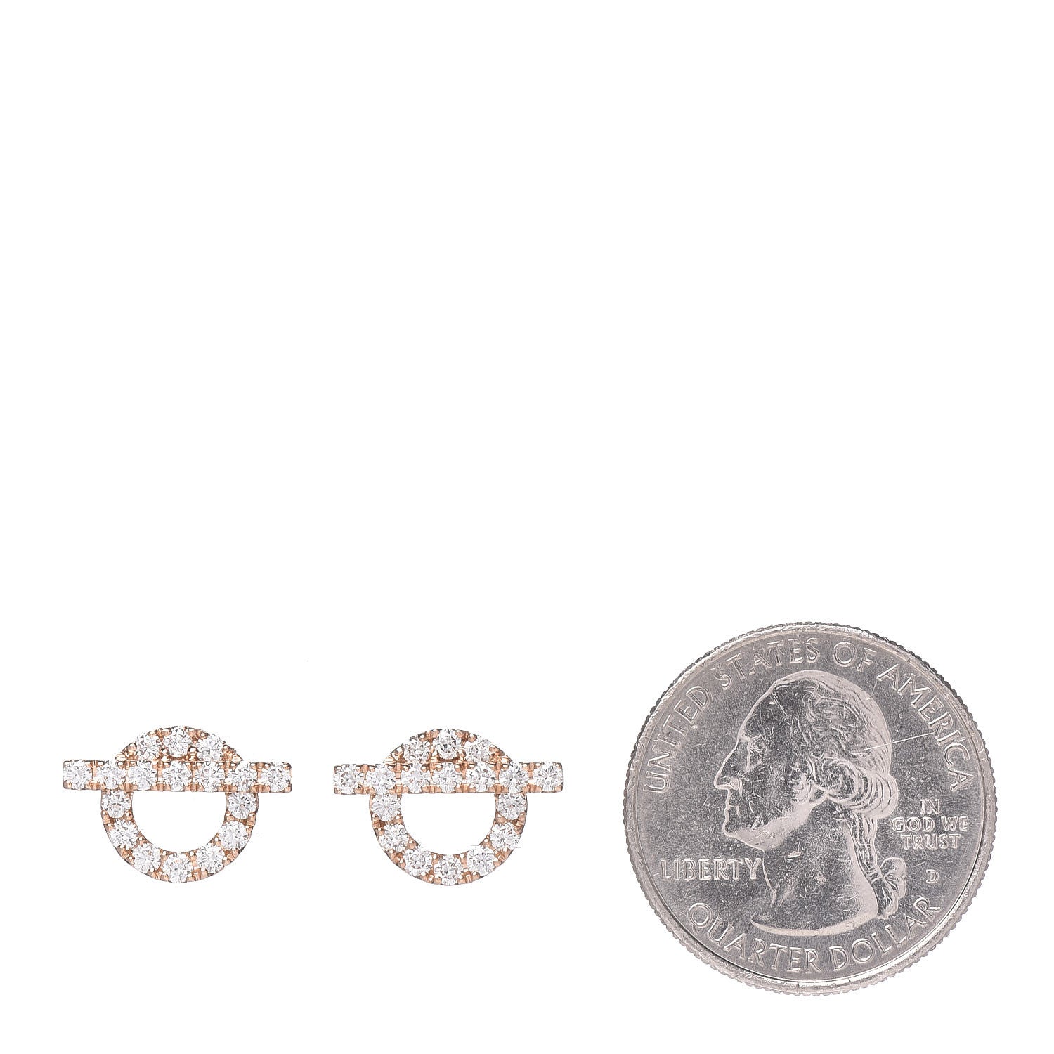 Hermes 18K Rose Gold Diamond Finesse Earrings 2 of 4