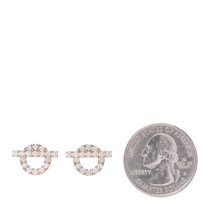 Hermes 18K Rose Gold Diamond Finesse Earrings 2 of 4