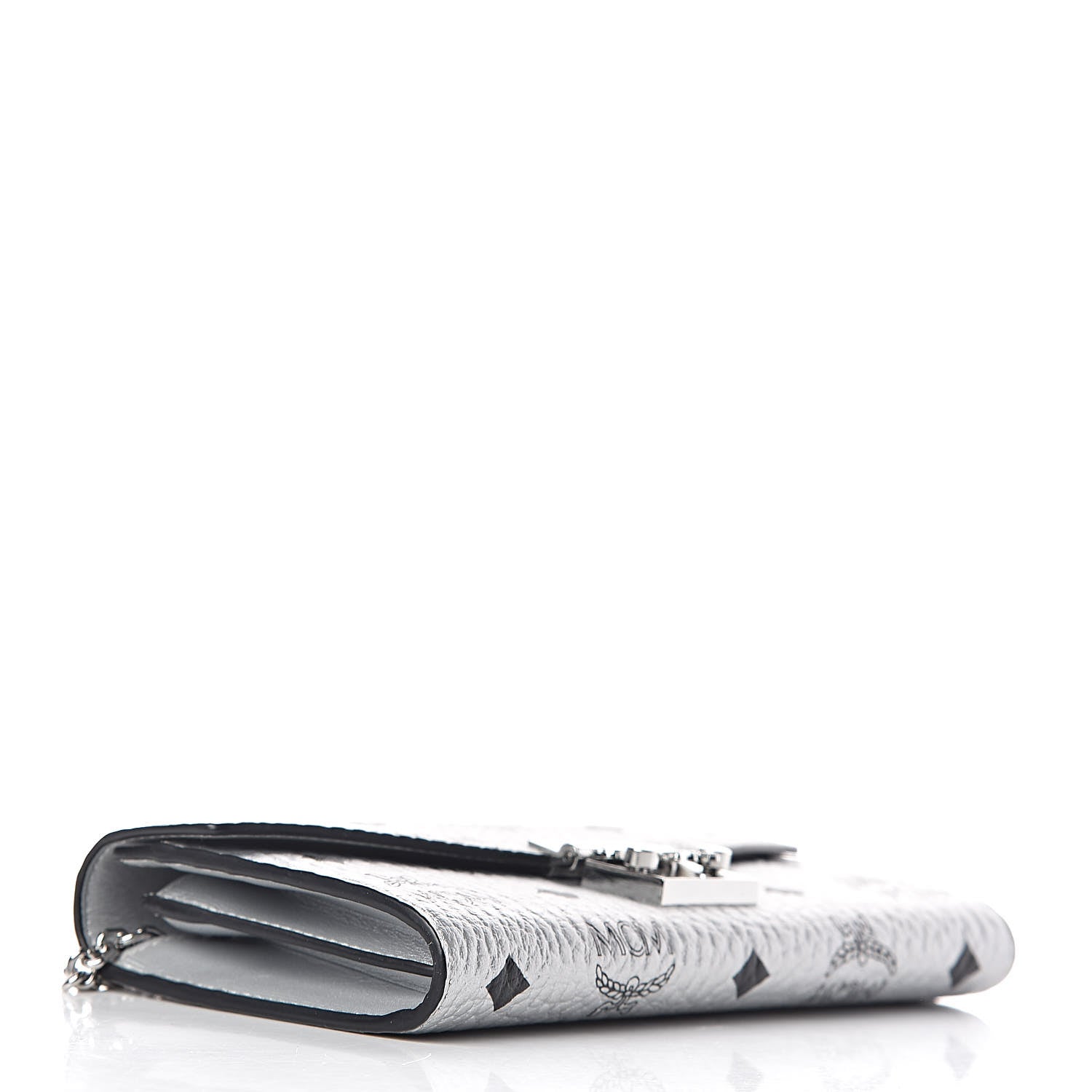 MCM Metallic Visetos Patricia Wallet On Chain Silver 4 of 9