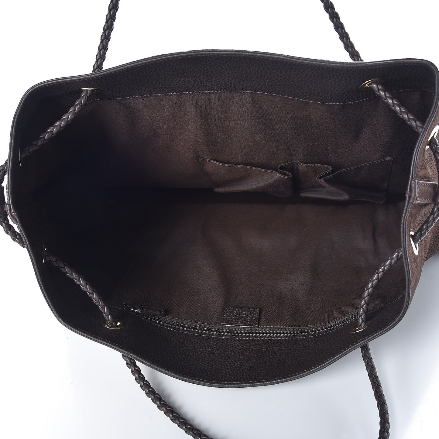Nubuck Large Braided Handle Gifford Tote Brown