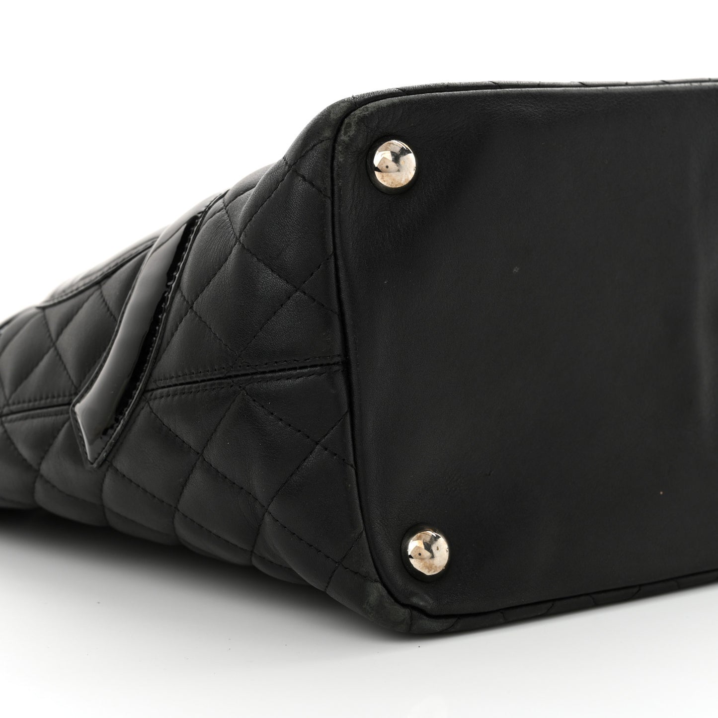 Calfskin Quilted Large Cambon Tote Black