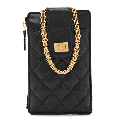 Chanel Aged Calfskin Quilted Reissue Phone Holder With Chain Bag Black 1 of 10