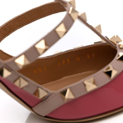 Valentino Garavani Patent Nappa Rockstud Ankle Strap 100mm Pumps 37 Rock Pink Poudre 6 of 9