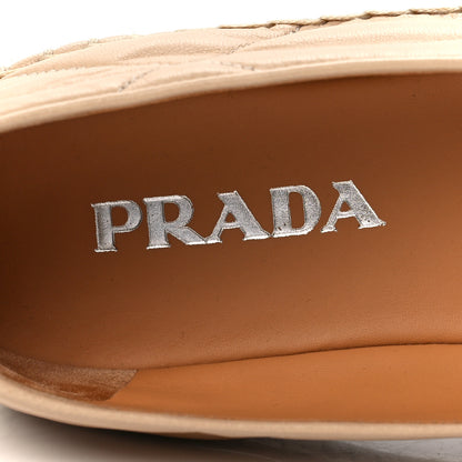 Prada Nappa Quilted Logo Espadrilles 36 Beige 7 of 8