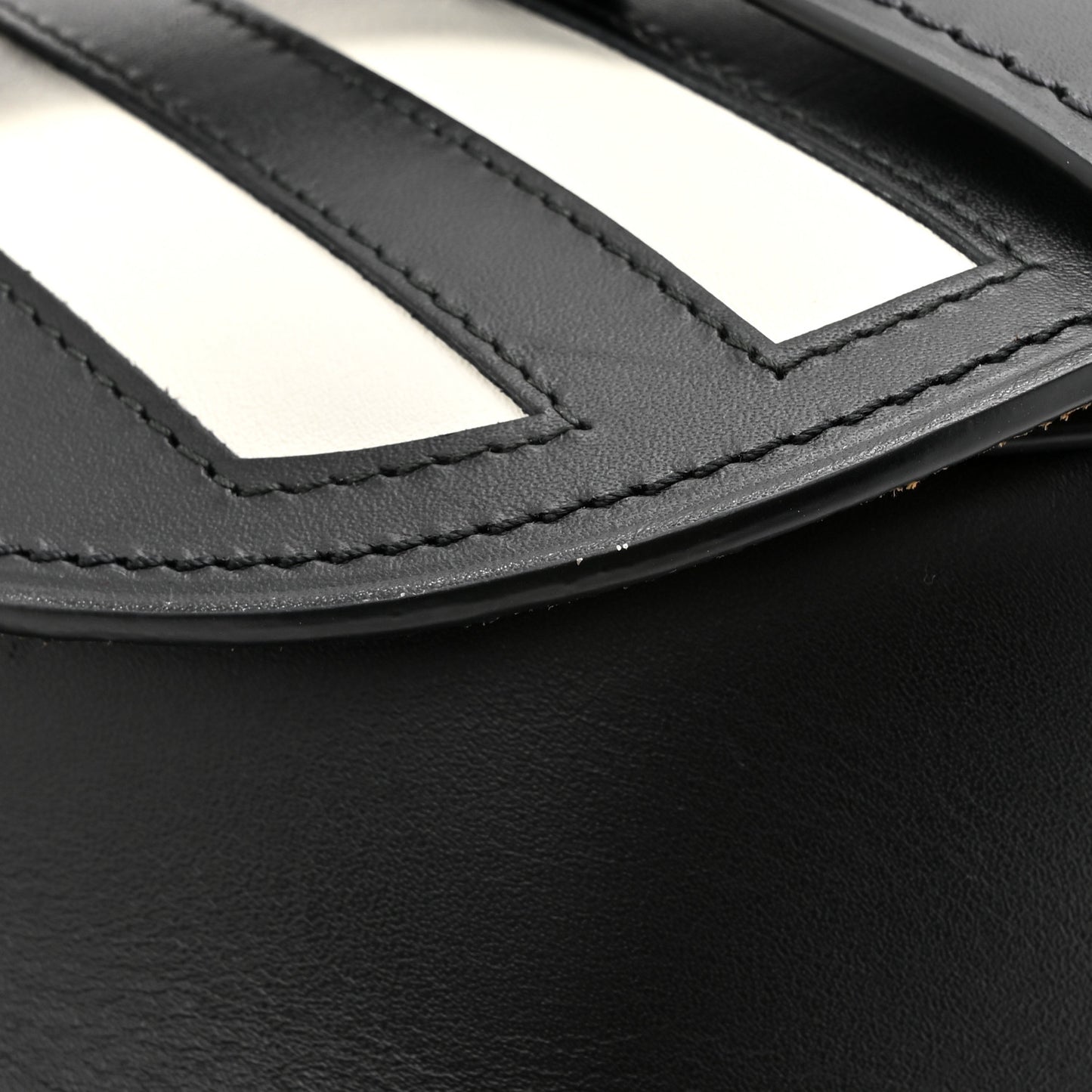 Calfskin Small Gate Crossbody Bag Black White