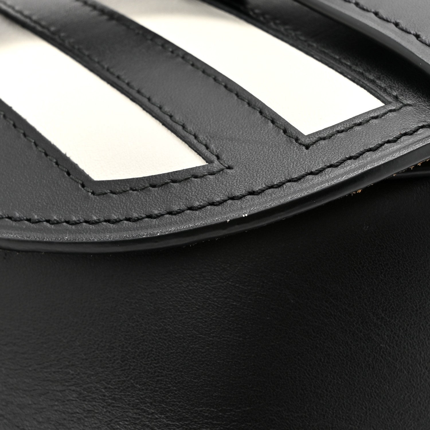 Loewe Calfskin Small Gate Crossbody Bag Black White 12 of 14