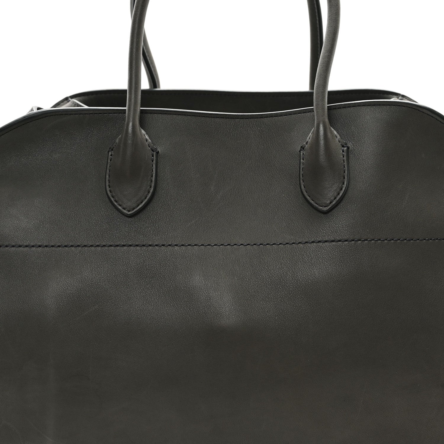 The Row Polished Saddle Calfskin Soft Margaux 15 Koala Grey 7 of 10