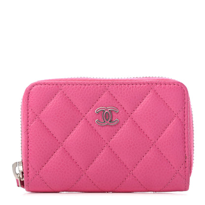 Chanel Caviar Quilted Zip Coin Purse Pink 1 of 10