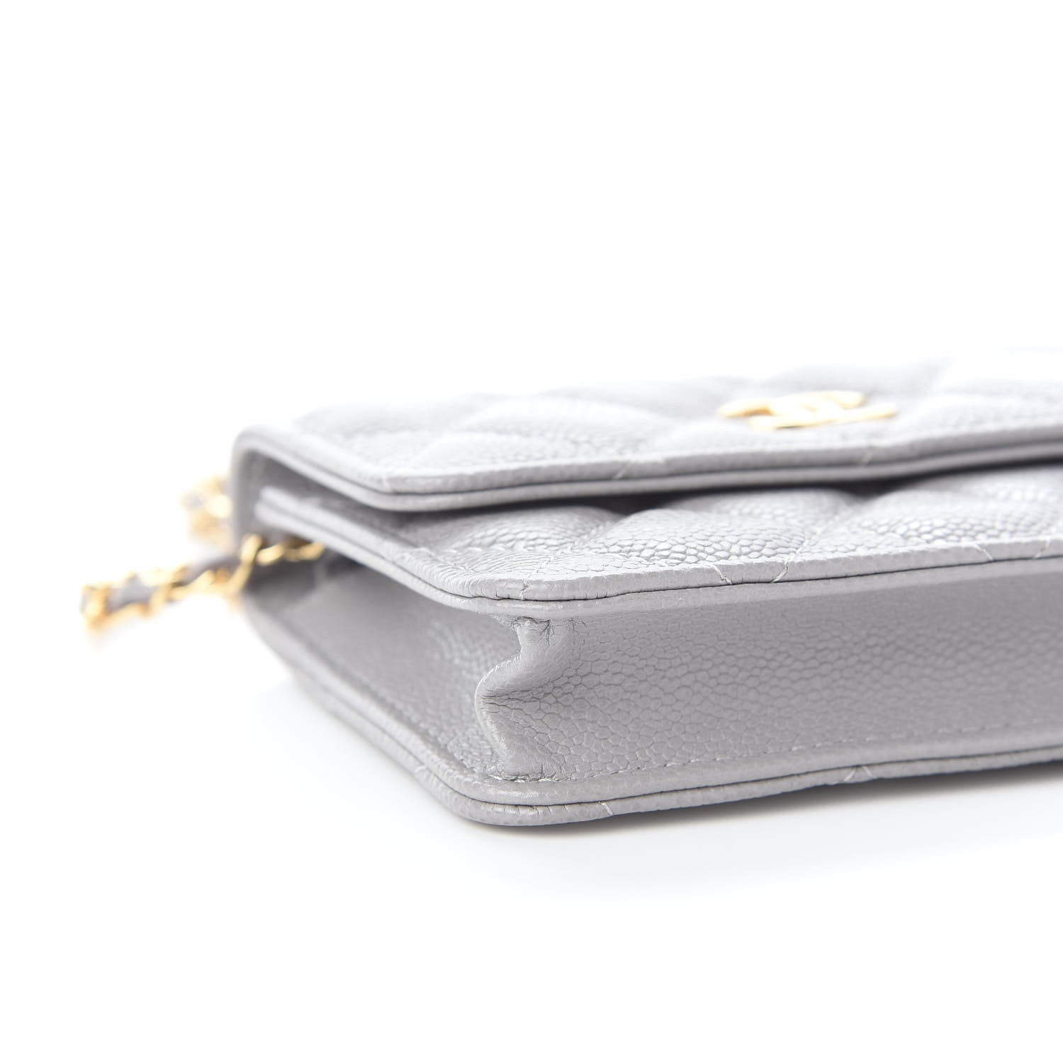 Chanel Caviar Quilted Miss Coco Clutch With Chain Grey 9 of 10