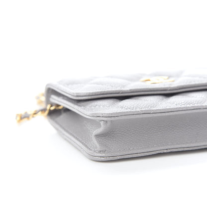 Chanel Caviar Quilted Miss Coco Clutch With Chain Grey 9 of 10