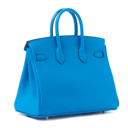 Hermes Swift Birkin 25 Bleu Frida 2 of 32