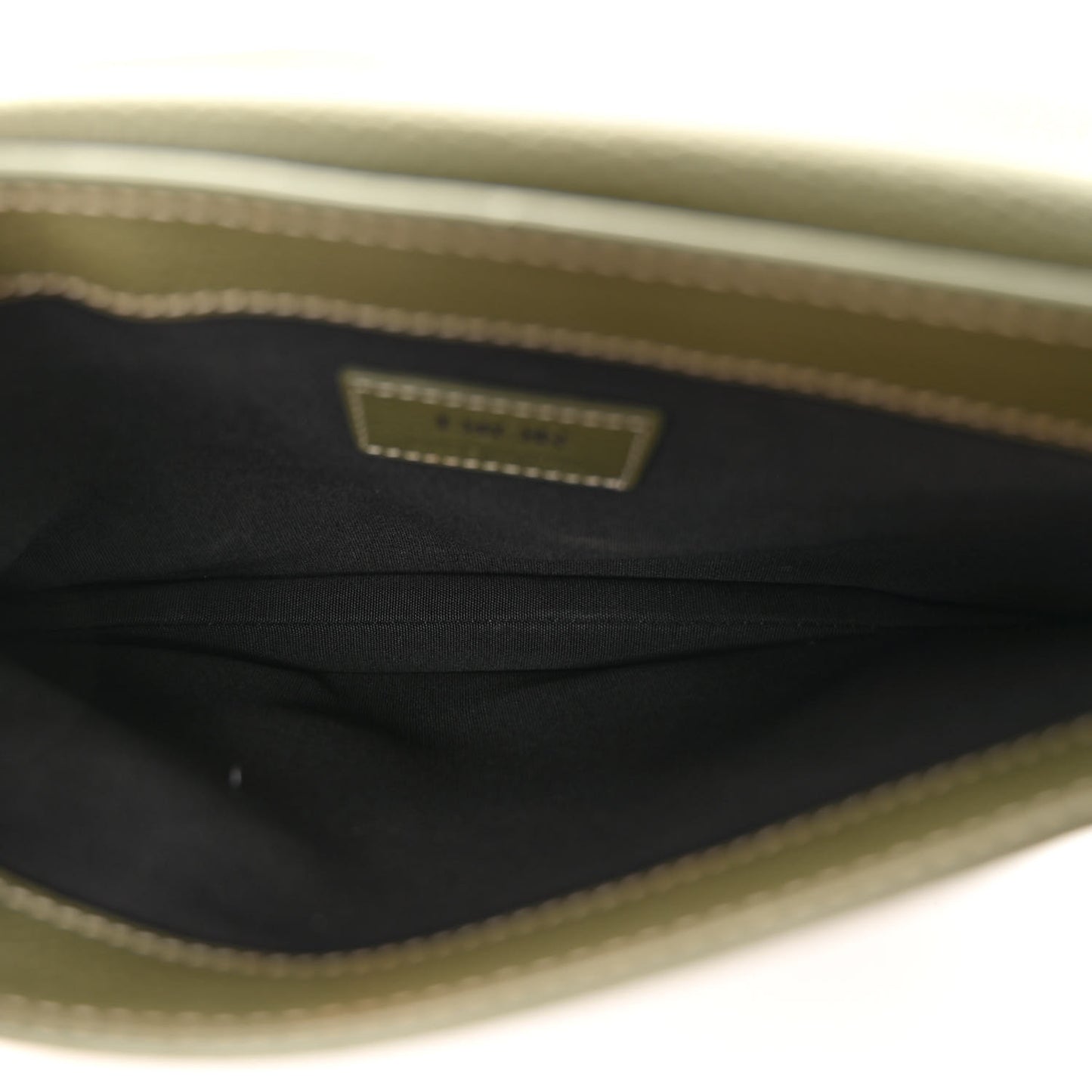 X KAWS Grained Calfskin Saddle Pouch Olive