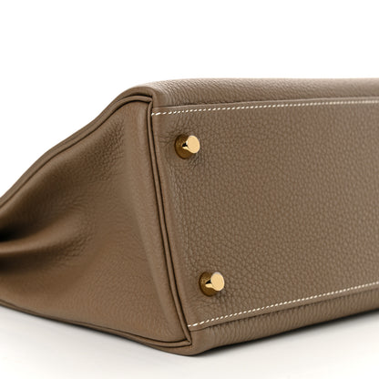 Hermes Togo Kelly Retourne 32 Etoupe 9 of 15