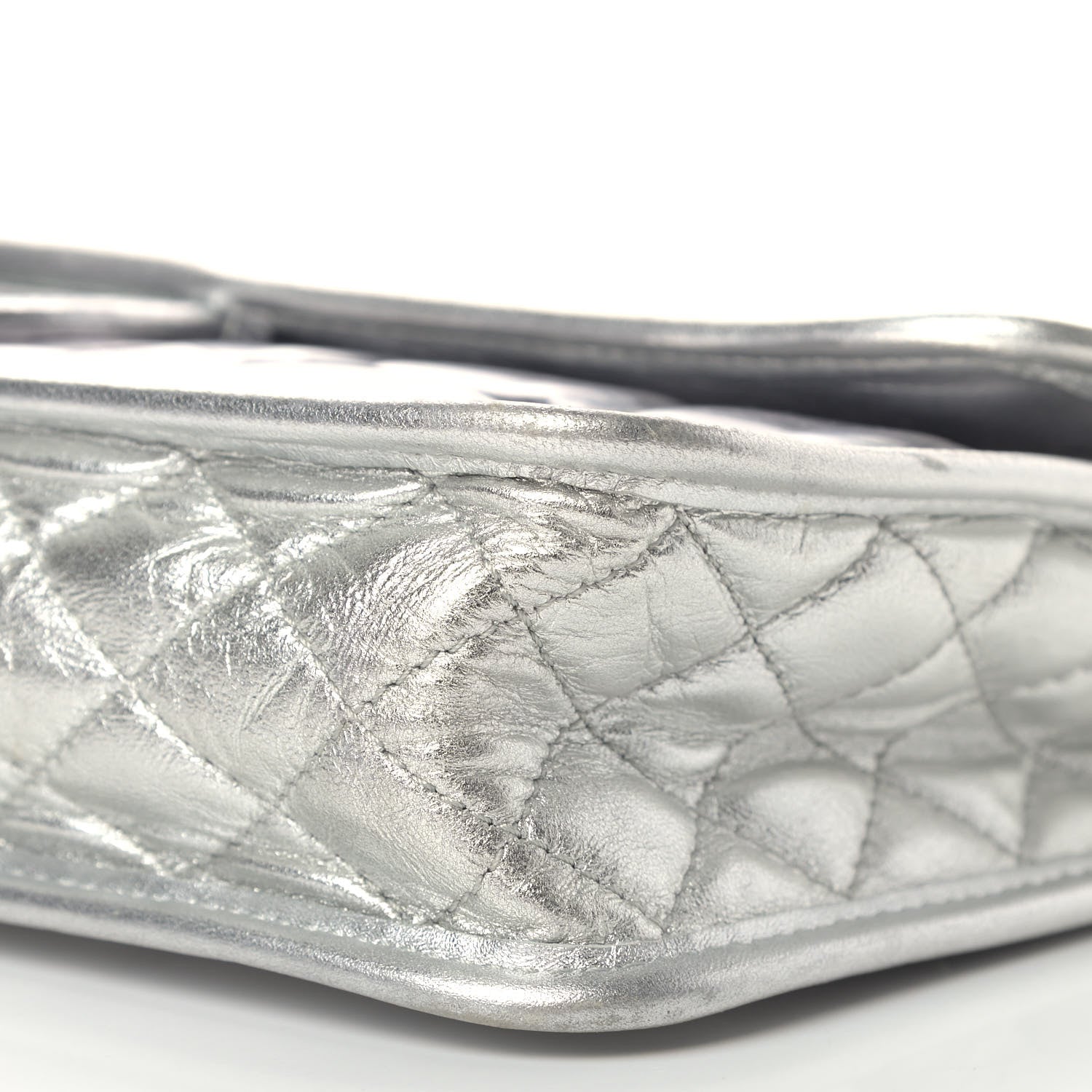 Chanel Vinyl Large Ice Cube Flap Silver 9 of 11