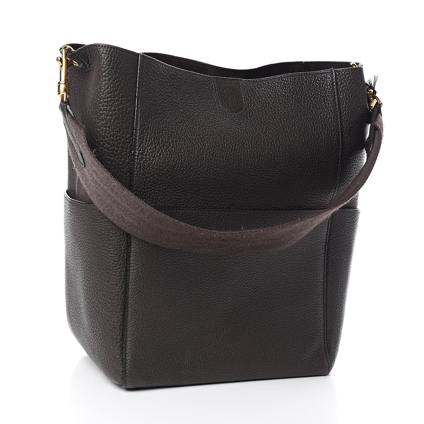 Goatskin Sangle Bucket Bag Dark Taupe