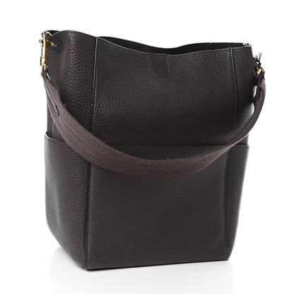 Celine Goatskin Sangle Bucket Bag Dark Taupe 3 of 15