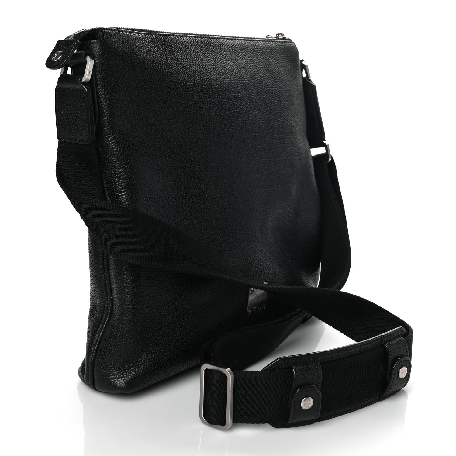 MCM Grained Calfskin Medium Crossbody Bag Black 2 of 8