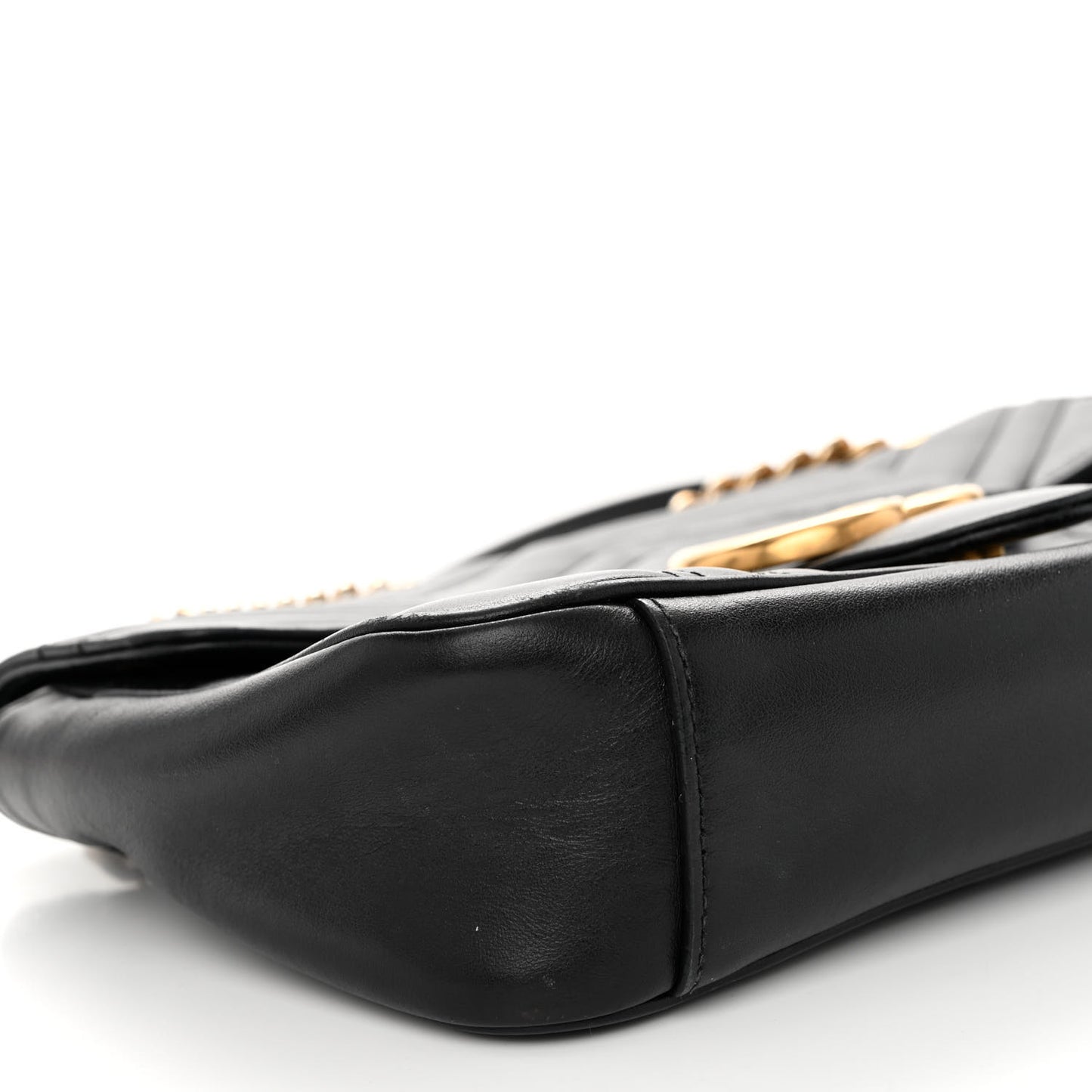 Calfskin Matelasse Small GG Marmont Shoulder Bag Black